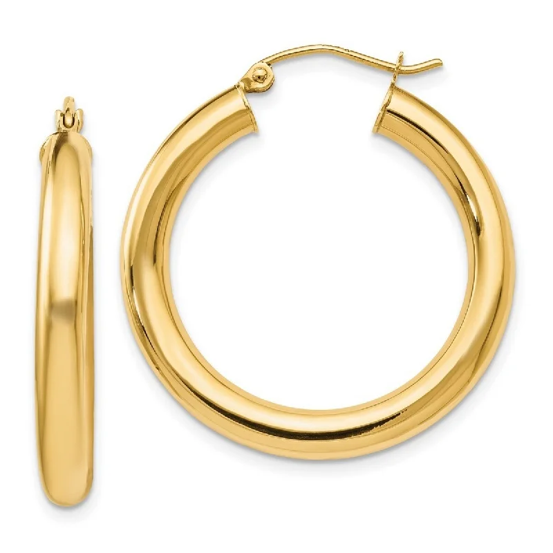 Curata 14k Yellow Gold Polished Lightweight 31x4mm Hoop Earrings