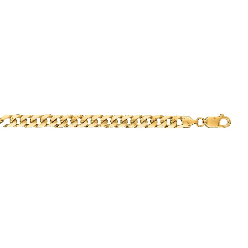 14kt 8.50 inches Yellow Gold 5.8mm Diamond Cut Miami Cuban Link Chain with Lobster Cla sp