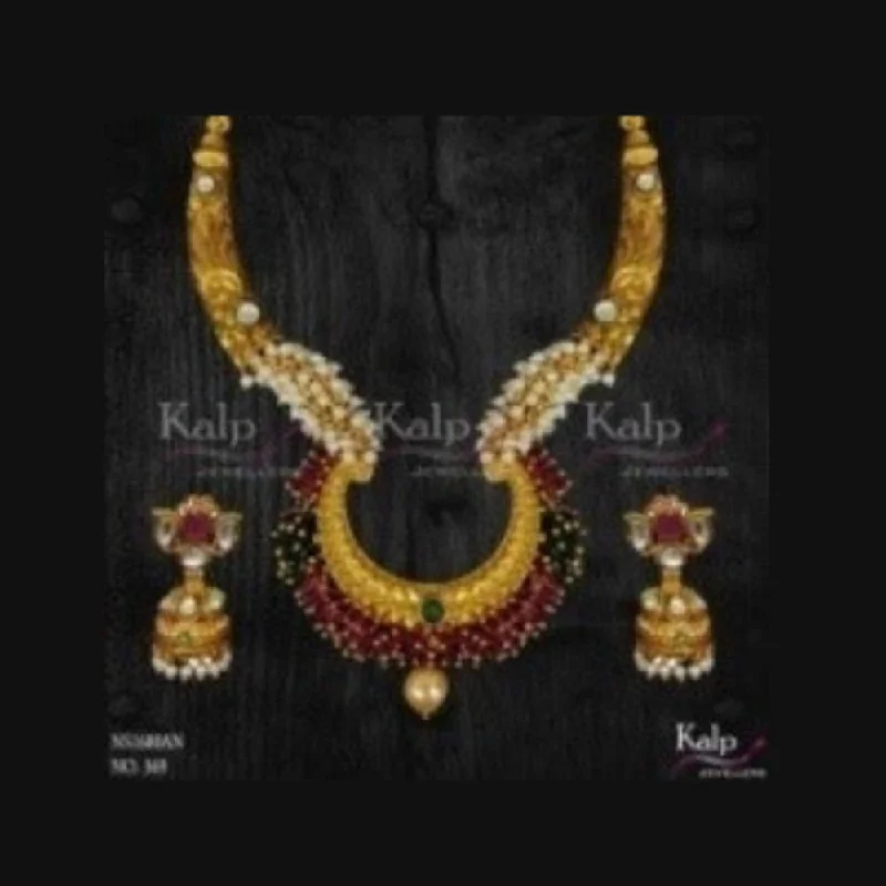 Kalp Jewellers Copper Gold Plated Necklace Set