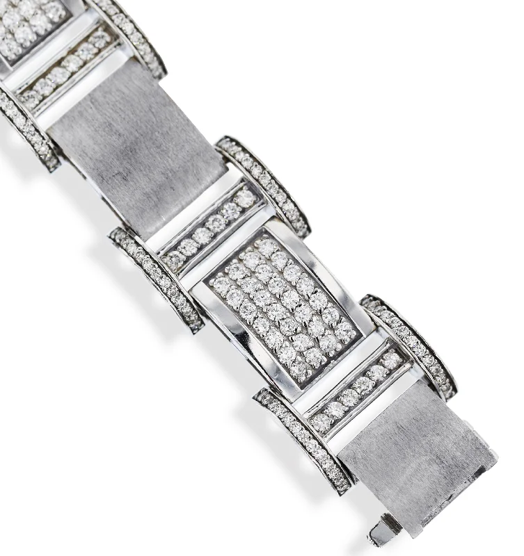 MEN'S 14KT WHITE GOLD 6.30CTW DIAMOND BRACELET