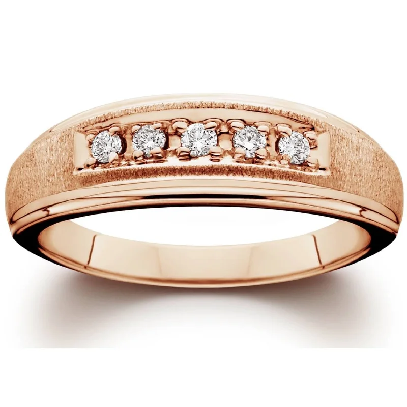 Mens Diamond Ring Rose Gold