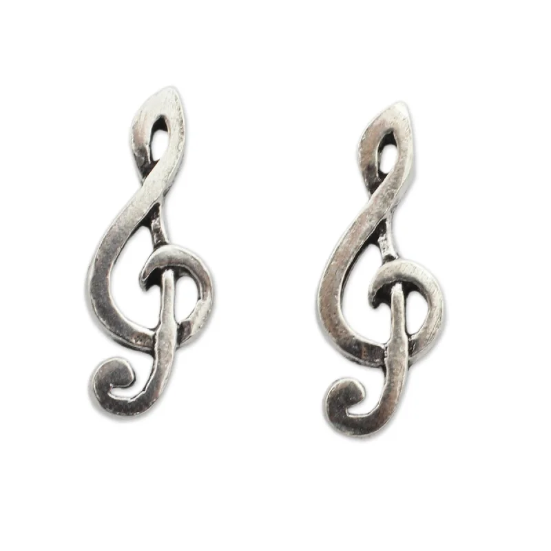 NOVICA Handmade Sterling Silver 'Sol Key' Earrings (Thailand)