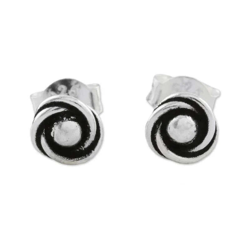 NOVICA Cyclone Gleam, Sterling silver stud earrings - 0.2*0.2