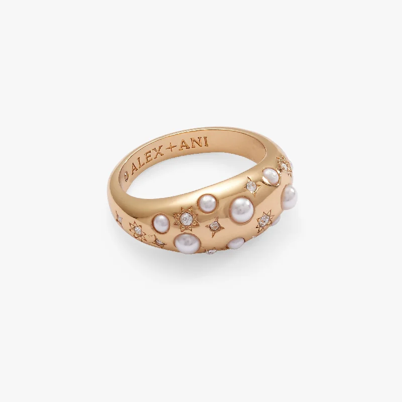 Pearl and Crystal Ring