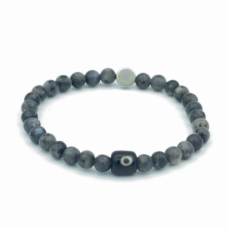 Eye Glass And Gemstone Stretch Bracelet