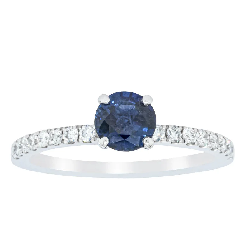 Deja Vu 14ct White Gold .67ct Sapphire & Diamond Ring