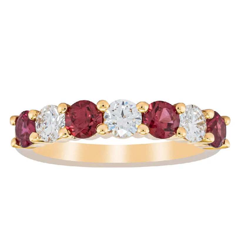 18ct Yellow Gold .80ct Ruby & Diamond Panorama Ring