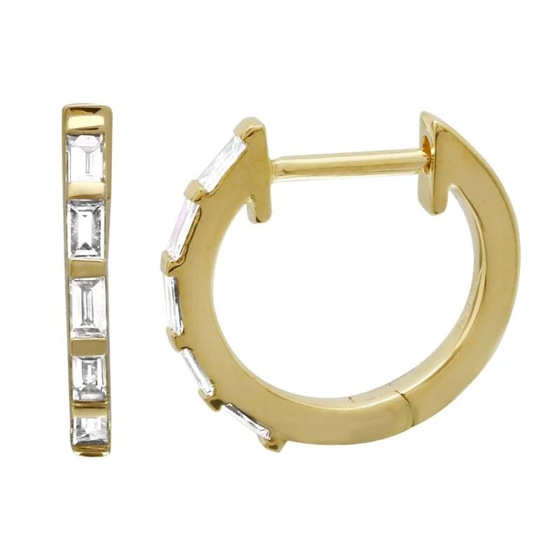 Joelle Diamond Huggie Earrings 1/5 CTW 14K Yellow Gold- 12MM