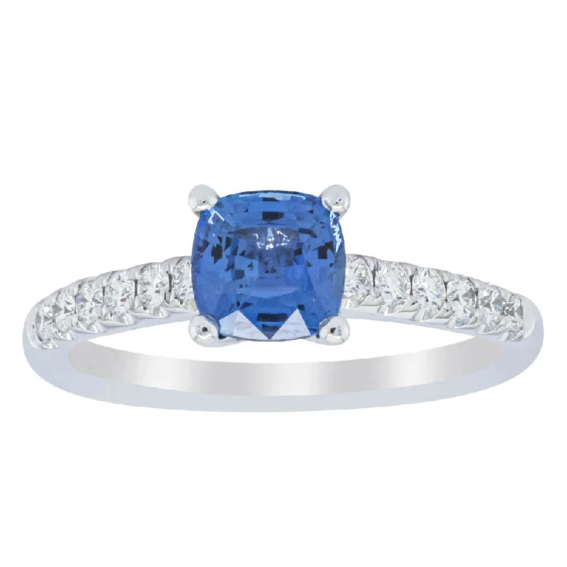 18ct White Gold 1.21ct Sapphire & Diamond Meridien Ring