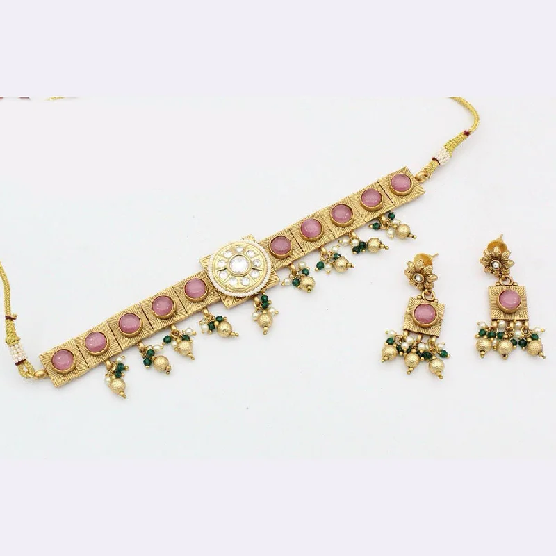 Manisha Jewellery Copper Gold Choker Necklace Set