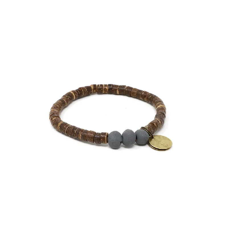 Charcoal Coconut Pipeline Bracelet