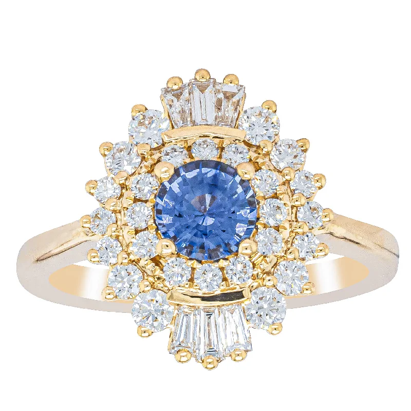 18ct Yellow Gold .71ct Sapphire & Diamond Kira Ring