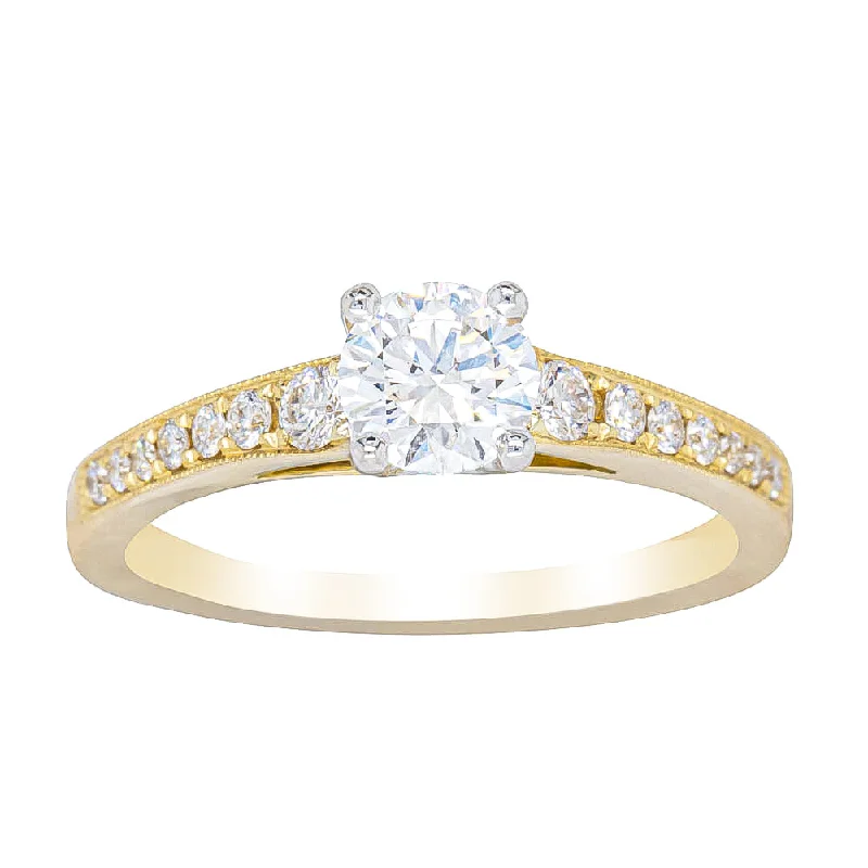 18ct Yellow Gold .59ct Diamond Vantage Ring