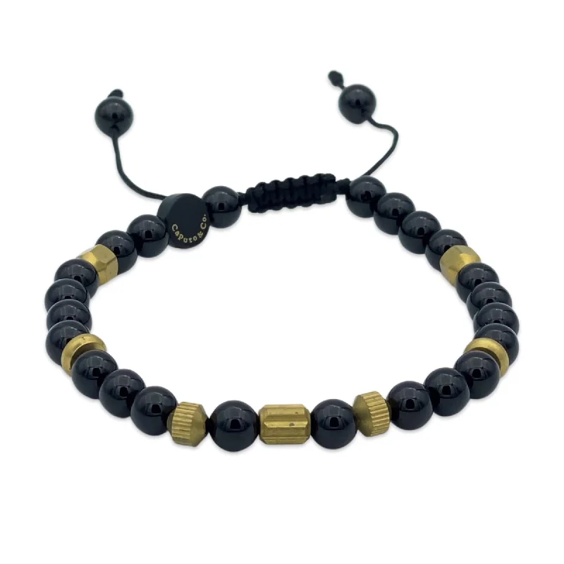 Gemstone and Brass Bracelet