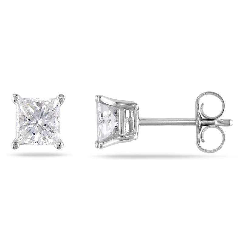 Miadora Signature Collection 14k White Gold 1ct TDW Diamond Solitaire Earrings