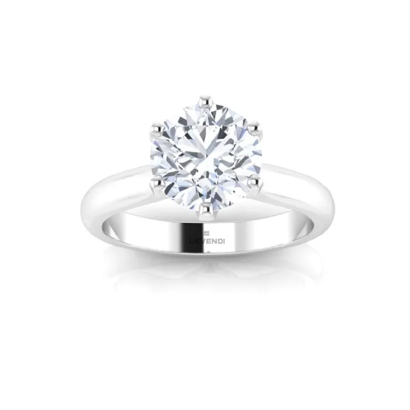 Six Claw Solitaire Engagement Ring