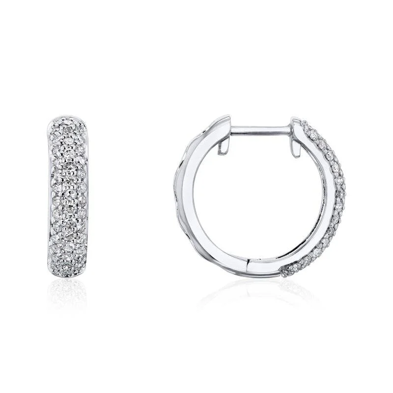 Annello by kobelli 10k Gold Mini Hoop Pave Earrings (HI/I)