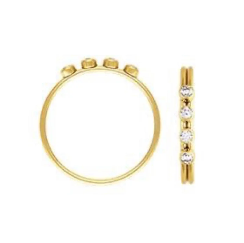 4 CZ Stacking Ring