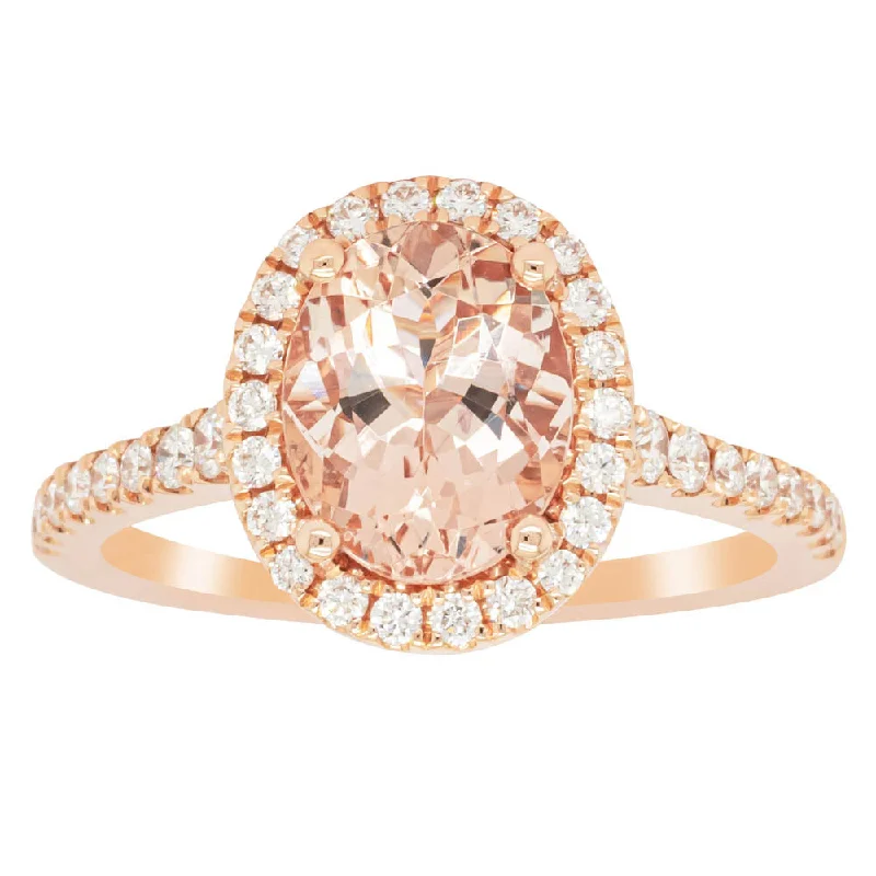 18ct Rose Gold Morganite & Diamond Sierra Ring