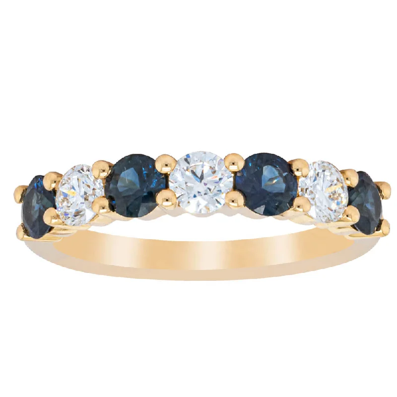 18ct Yellow Gold .85ct Sapphire & Diamond Panorama Ring