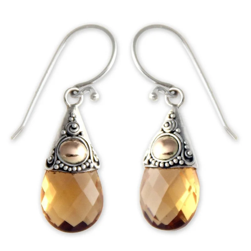 NOVICA Sunny Glow, Citrine dangle earrings - 1.3*0.4