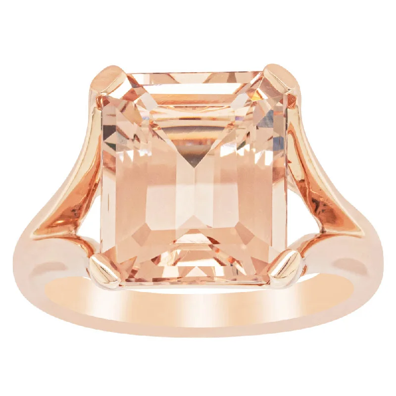 14ct Rose Gold Morganite Verona Ring