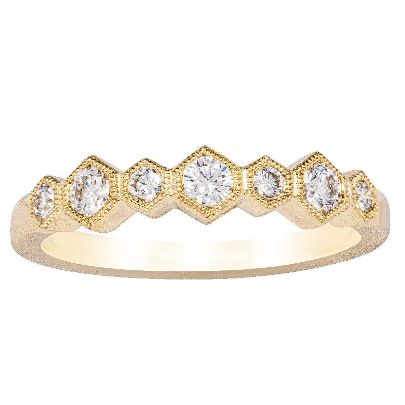 18ct Yellow Gold Diamond Deco Band