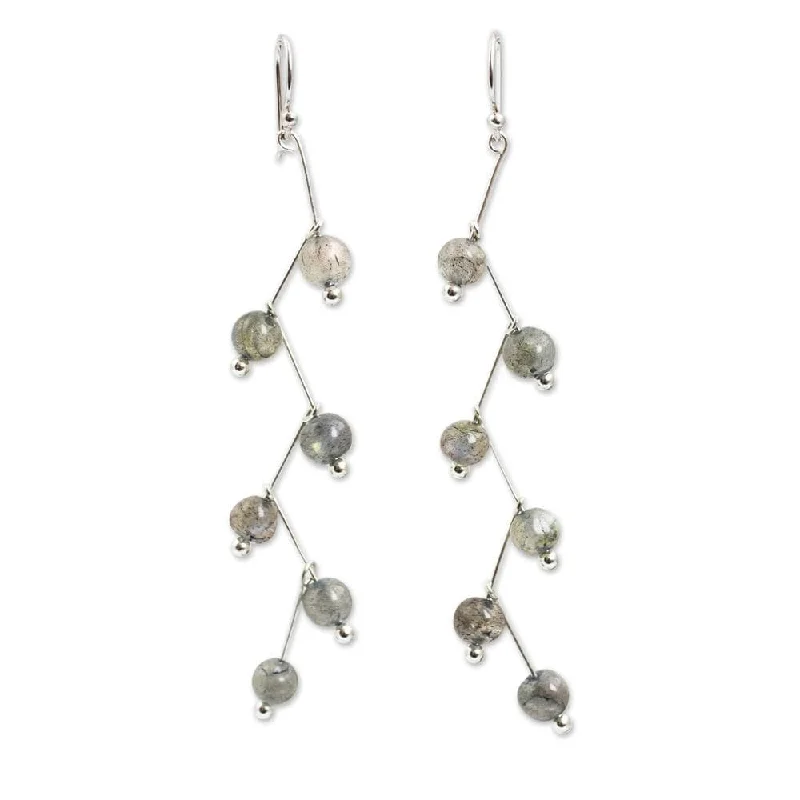 Sterling Silver Lightning Labradorite Earrings (Thailand)