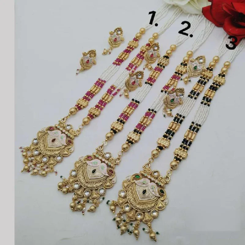 FS Collection Gold Plated Long Necklace Set (1 Piece Only Assorted Design)