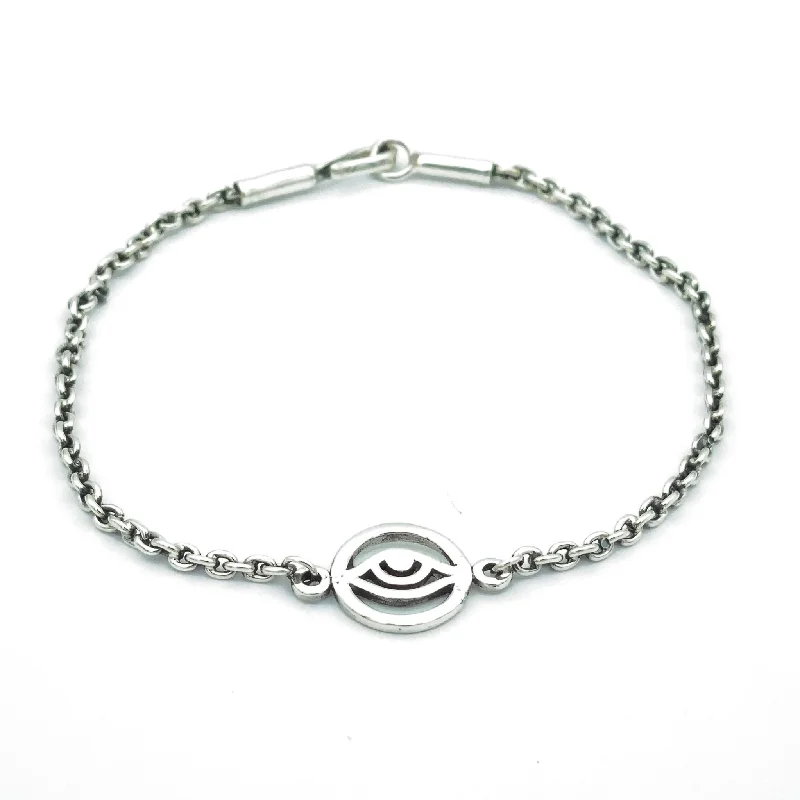 Evil Eye Silver Chain Bracelet