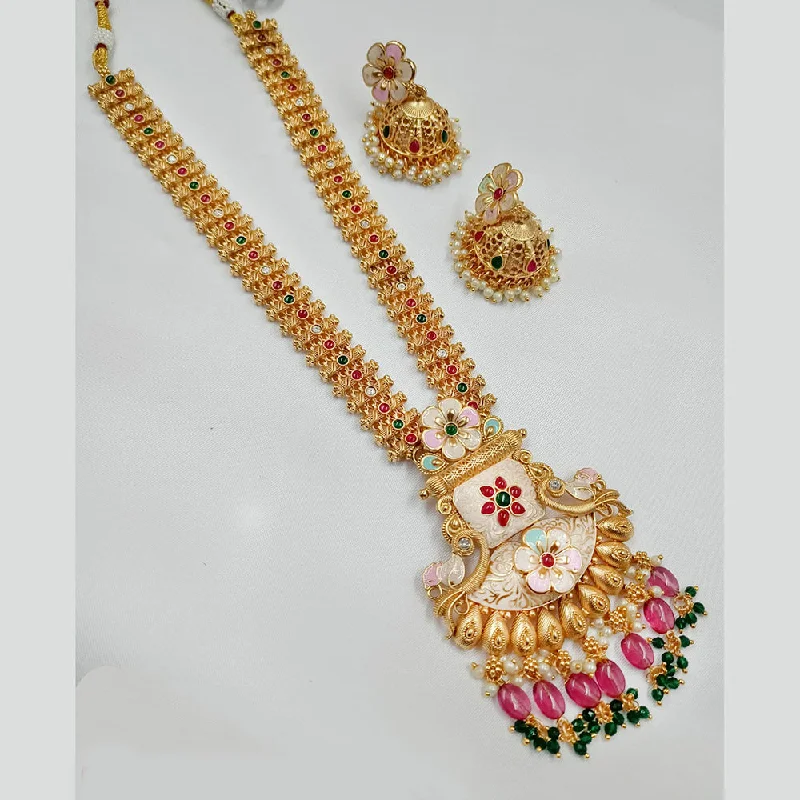 Padmawati Bangles Copper Gold Pota Stone Necklace Set