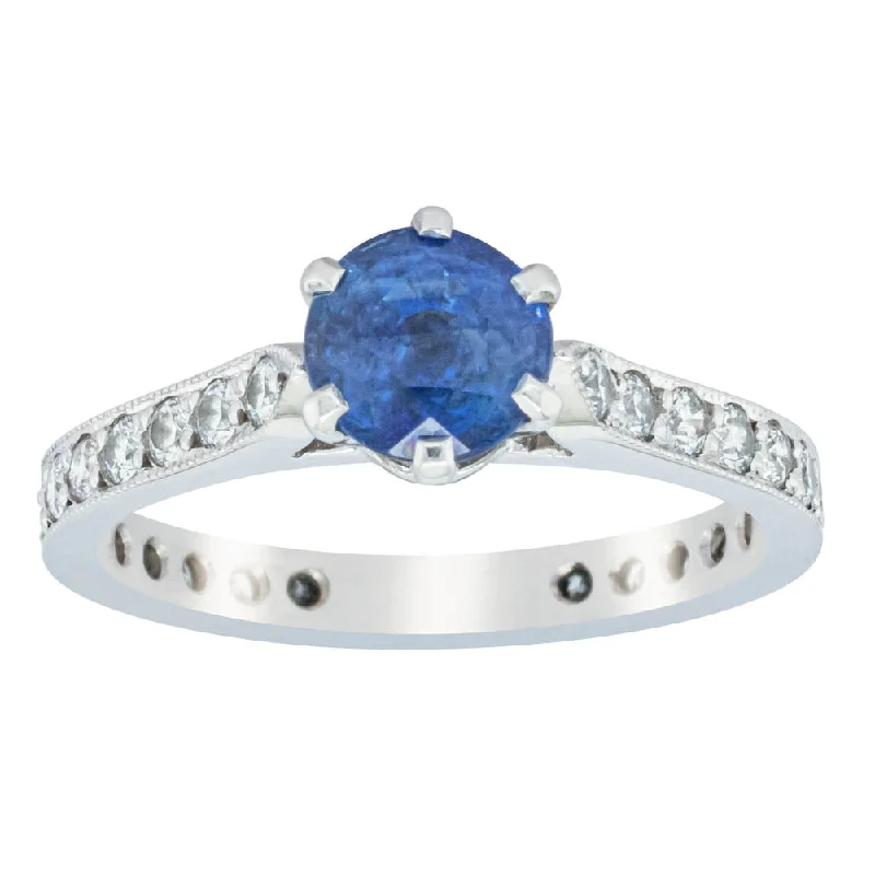 Deja Vu Platinum 1.20ct Sapphire & Diamond Ring