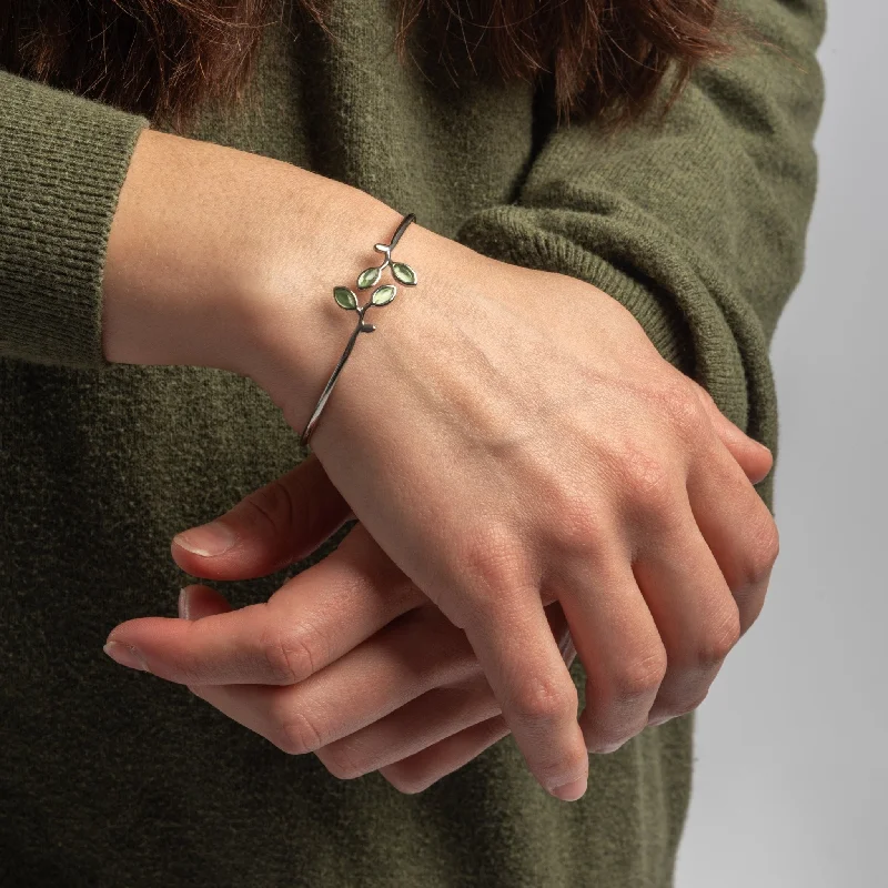 Olive Branch Sterling Silver Bangle