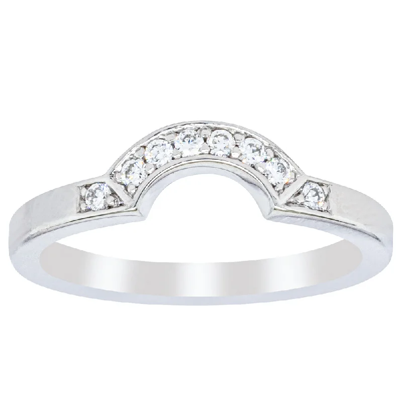 Deja Vu Platinum .12ct Diamond Curved Band