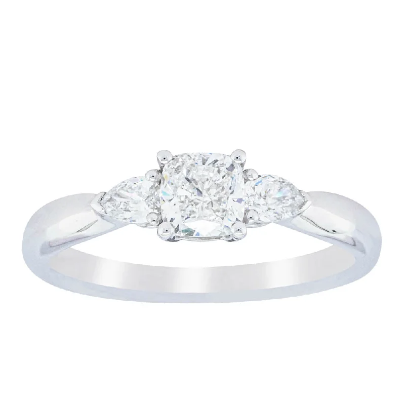 18ct White Gold .50ct Cushion Cut Diamond Ayla Ring