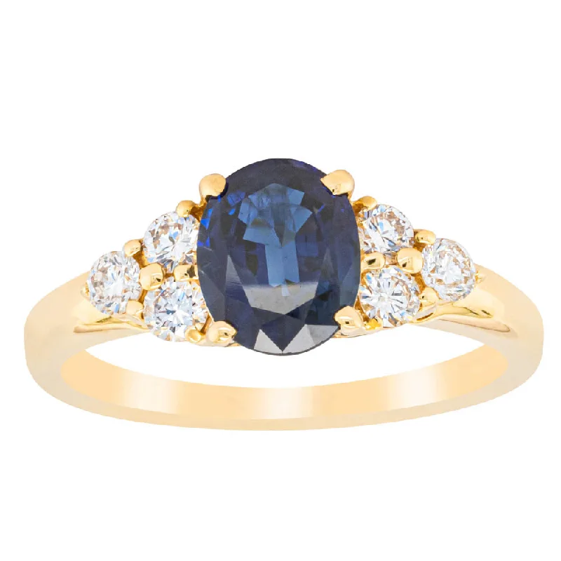 Deja Vu 18ct Yellow Gold 1.42ct Sapphire & Diamond Ring