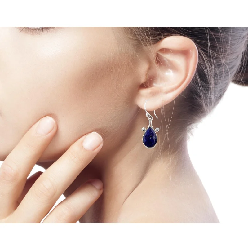 Sterling Silver Himalaya Muse Lapis Lazuli Earrings '(India)