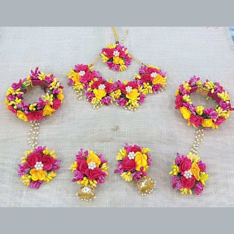 Akruti Collection Floral Jewellery Necklace Set