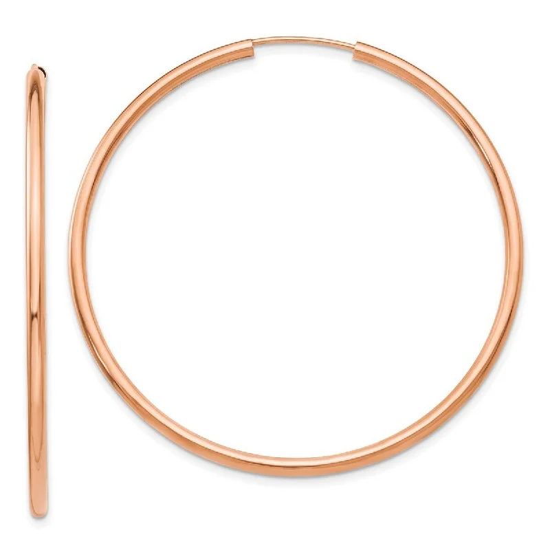 Curata 14k Rose Gold Polished Endless 49x2mm Hoop Earrings