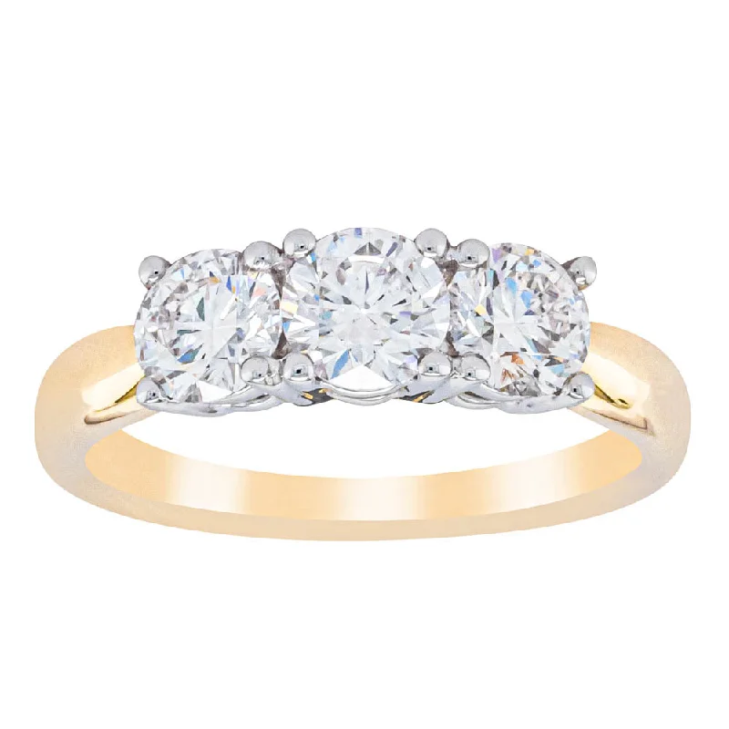 18ct Yellow Gold 1.34ct Trinity Diamond Ring