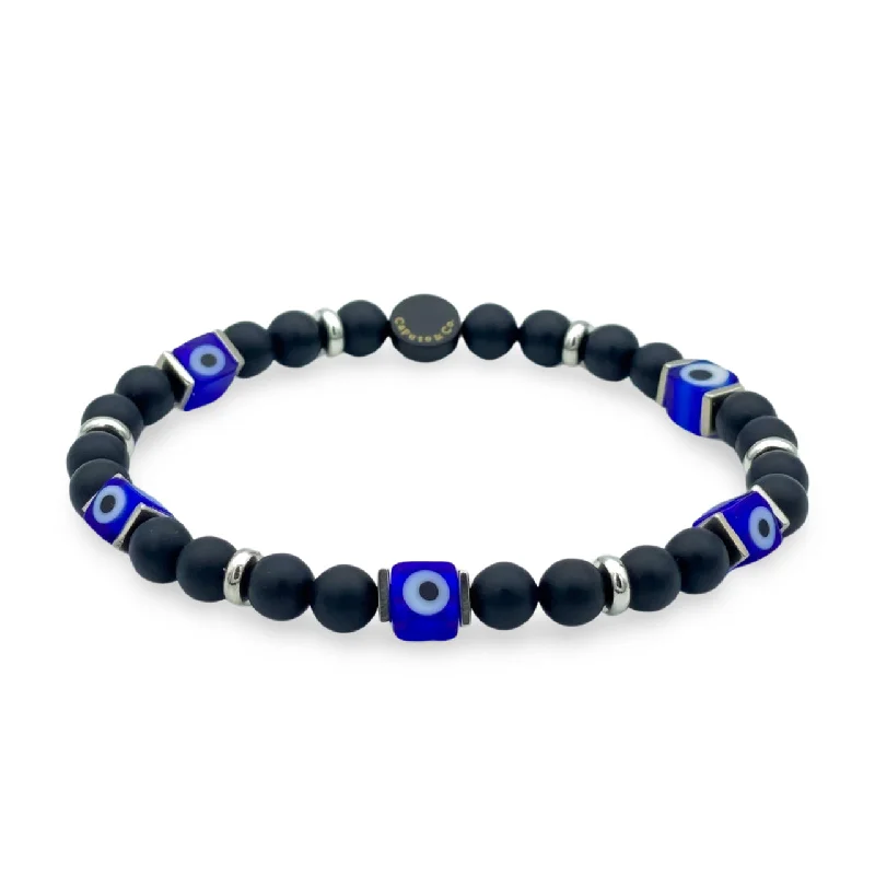 Square Glass Evil Eye Bracelet