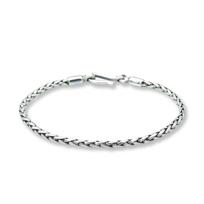 Braided Silver Chain Bracelet