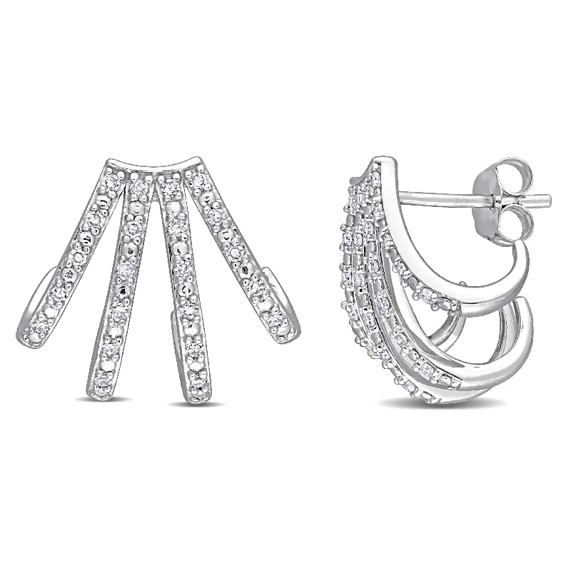 Miadora 14k White Gold 1/4ct TDW Diamond drop Earrings